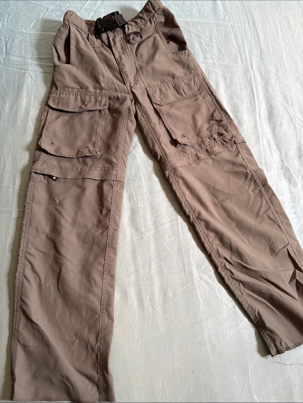 Kids Utility Cargo Pants in Taupe with Adjustable Waist
